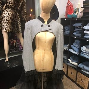 designer steam punk jacket with black lace